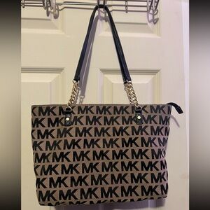 Michael Kors Black and Tan Tote Bag